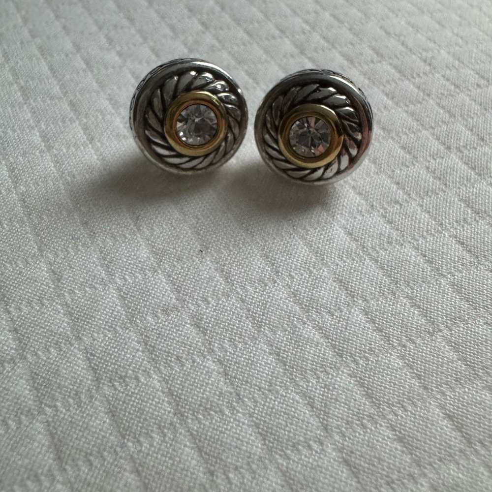 Brighton Silver and Crystal Earrings